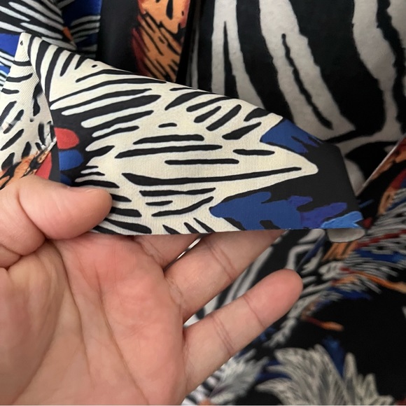 Lizzy & Coco Reversible Open Long Cardigan Size Large Floral and Zebra Print - Picture 3 of 10